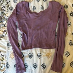 Lululemon Open Back Ribbed Long Sleeve Shirt